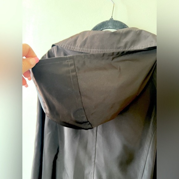 London Fog Trench Coat Women M Brown Removable Hood Lightweight‎ Classic Neutral - Picture 11 of 13